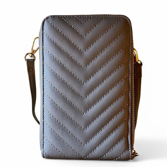 Myfriday Gray Women Cell Phone Card Slots Bag Over Shoulder Handbag Purse - Picture 2 of 9